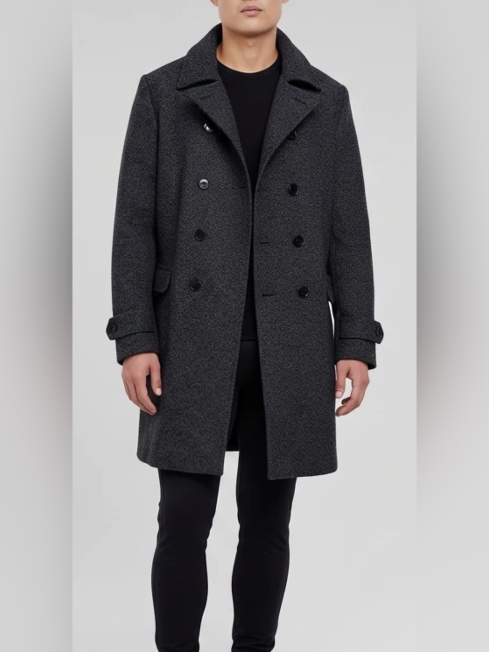 Express - Double Breasted Peacoat / M / Charcoal Gray